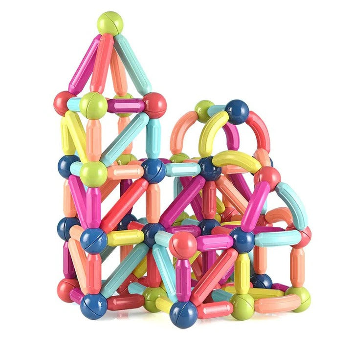 Magnetic Building Blocks Set with Geometric Shapes and Intellectual Development