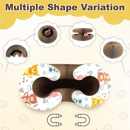 Interactive Cat Scratching Board with Ball, 2 Pack Recyclable Pad Set