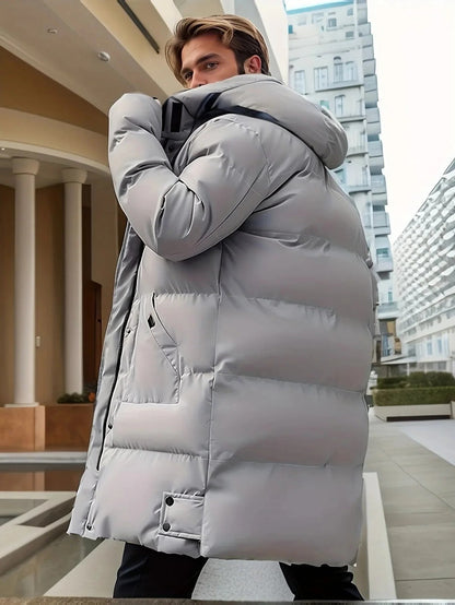 Insulated Winter Jacket with Synthetic Fill and Adjustable Hood for Cold Weather
