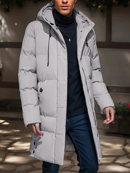 Insulated Winter Jacket with Synthetic Fill and Adjustable Hood for Cold Weather