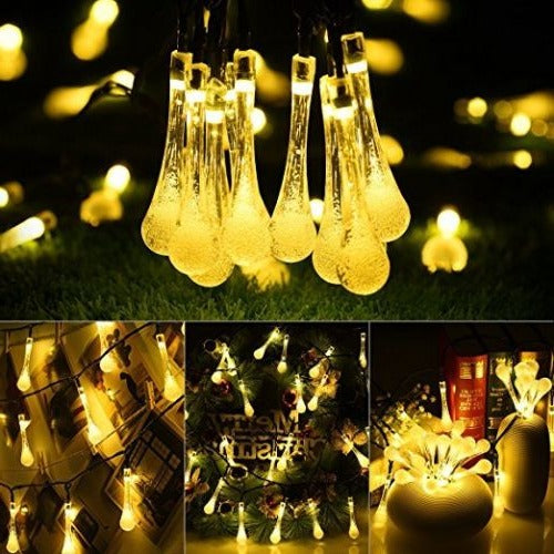 Outdoor Solar String Lights with 20 Bulbs and 8 Lighting Modes for Patio and Garden