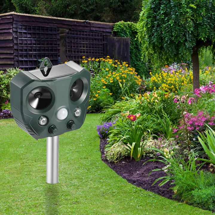 Solar Ultrasonic Animal Repeller For Gardens
