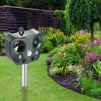 Solar Ultrasonic Animal Repeller For Gardens