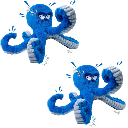 Durable Squeaky Octopus Dog Toy with Crinkle Texture for Chewing