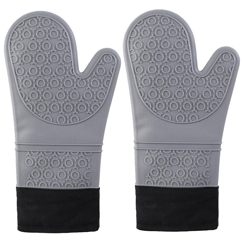 Heat Resistant Oven Gloves with Extended Forearm Coverage and Textured Grip for Baking