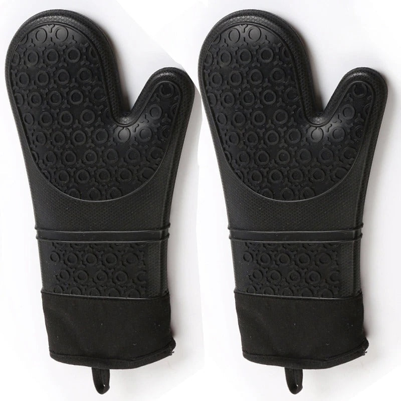Heat Resistant Oven Gloves with Extended Forearm Coverage and Textured Grip for Baking
