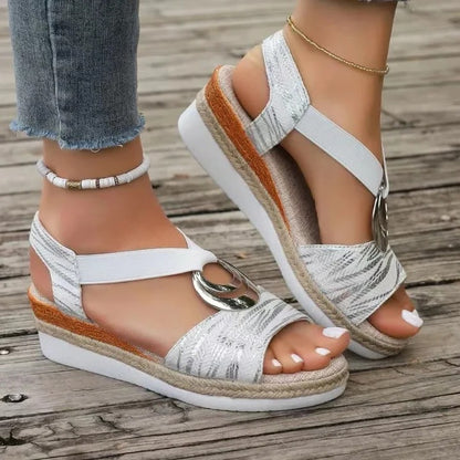 Women's Arch Support Wedge Sandals with Breathable Orthopedic Design