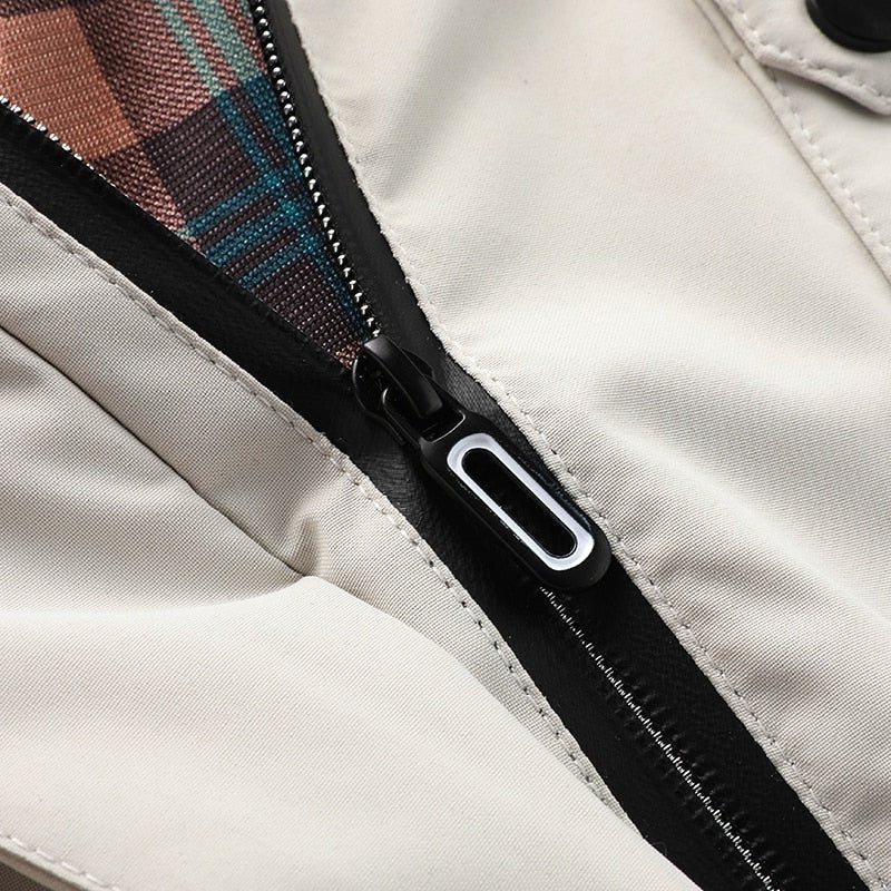Men's Outdoor Jacket with Breathable Membrane and Removable Hood for Rain Protection