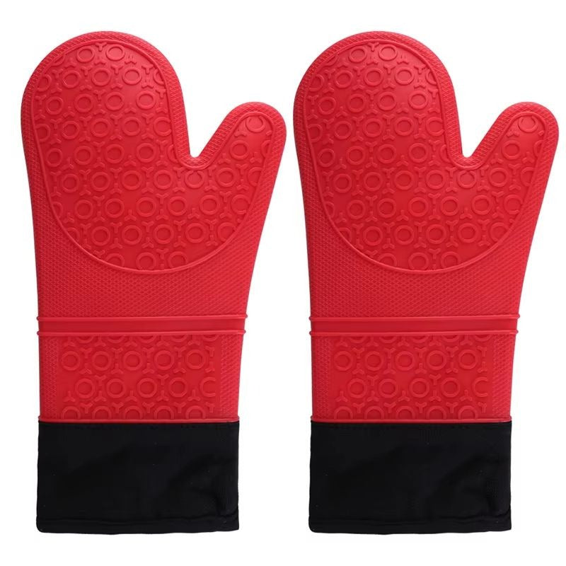 Heat Resistant Oven Gloves with Extended Forearm Coverage and Textured Grip for Baking
