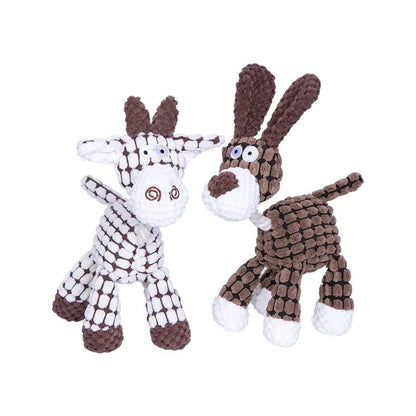Plush Dog Toy with Squeaker and Reinforced Layered Fabric, Machine Washable