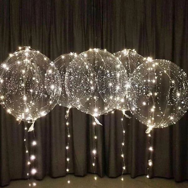Reusable LED Balloons with Color Changing Light, Natural Latex and a Reusable Holder in Four Colors