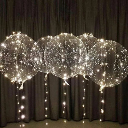 Reusable LED Balloons with Color Changing Light, Natural Latex and a Reusable Holder in Four Colors