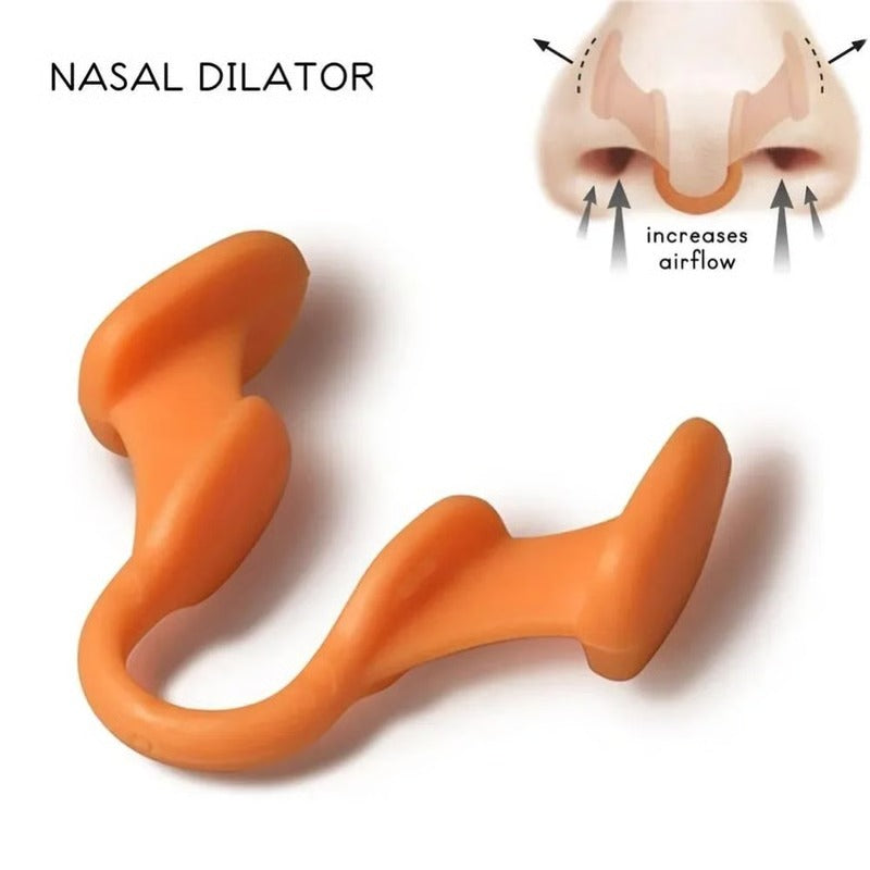 Nose Breathing Aid Clip with Silicone Dilator for Snore Reduction