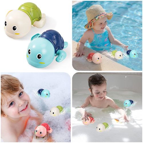 Wind Up Swimming Turtle Bath Toys with Rotating Mechanism, 8 Pack