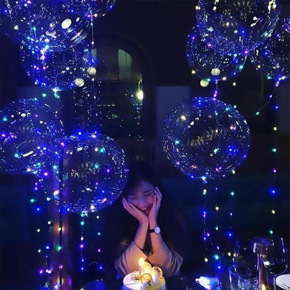 Reusable LED Balloons with Color Changing Light, Natural Latex and a Reusable Holder in Four Colors
