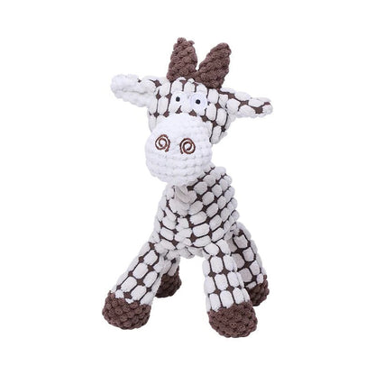 Plush Dog Toy with Squeaker and Reinforced Layered Fabric, Machine Washable
