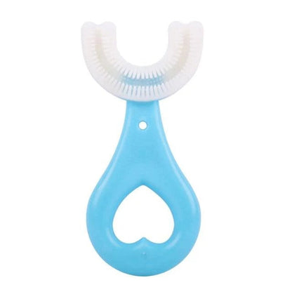 U Shaped Toothbrush for Kids Ages 1 to 12 with Rounded Bristles and Non Slip Handle