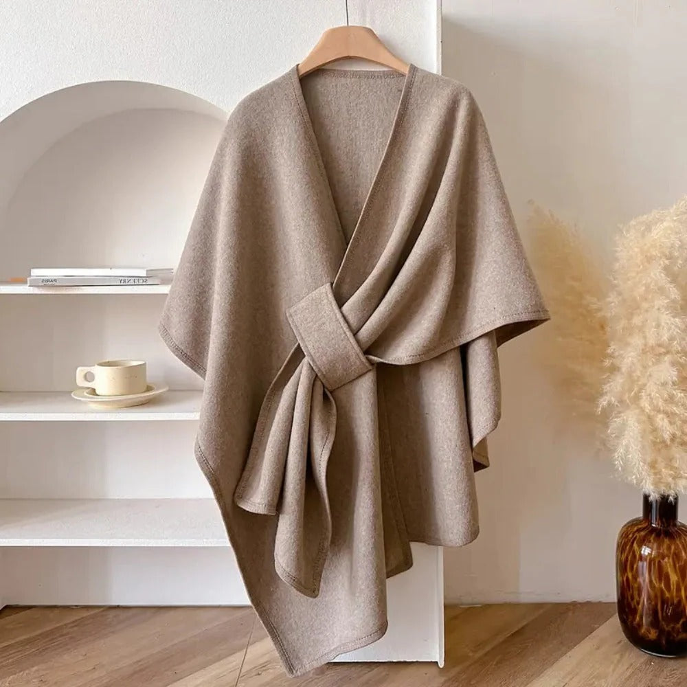 Windproof Shawl Poncho Coat for Women