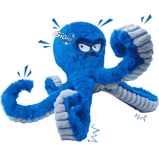 Durable Squeaky Octopus Dog Toy with Crinkle Texture for Chewing