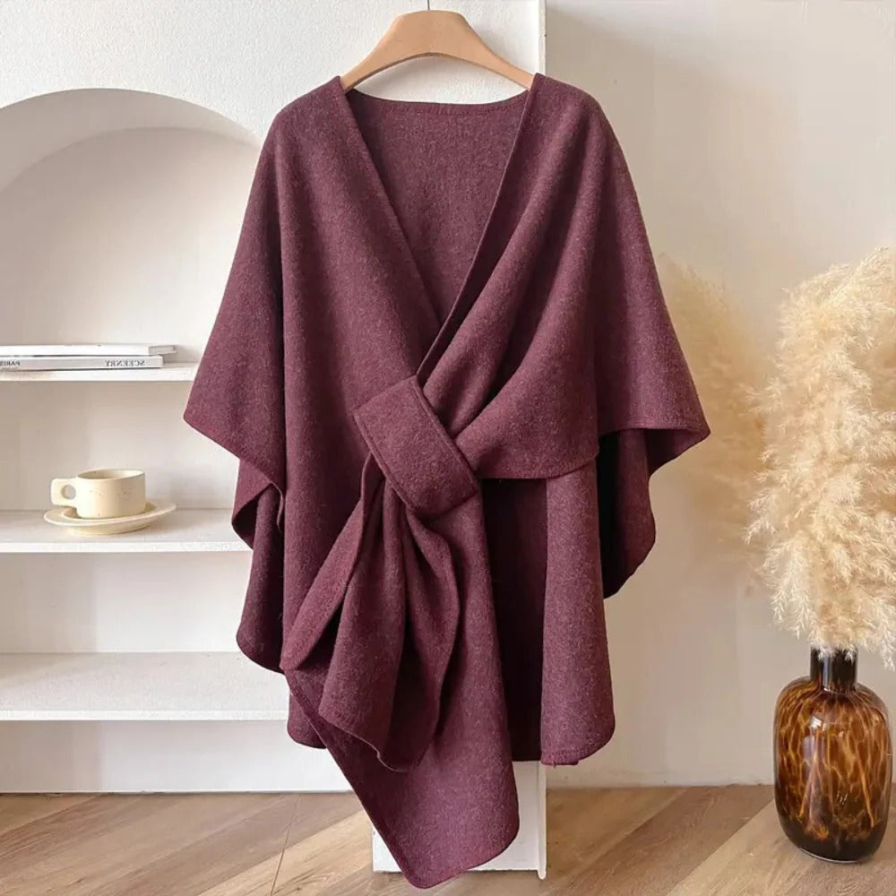 Windproof Shawl Poncho Coat for Women