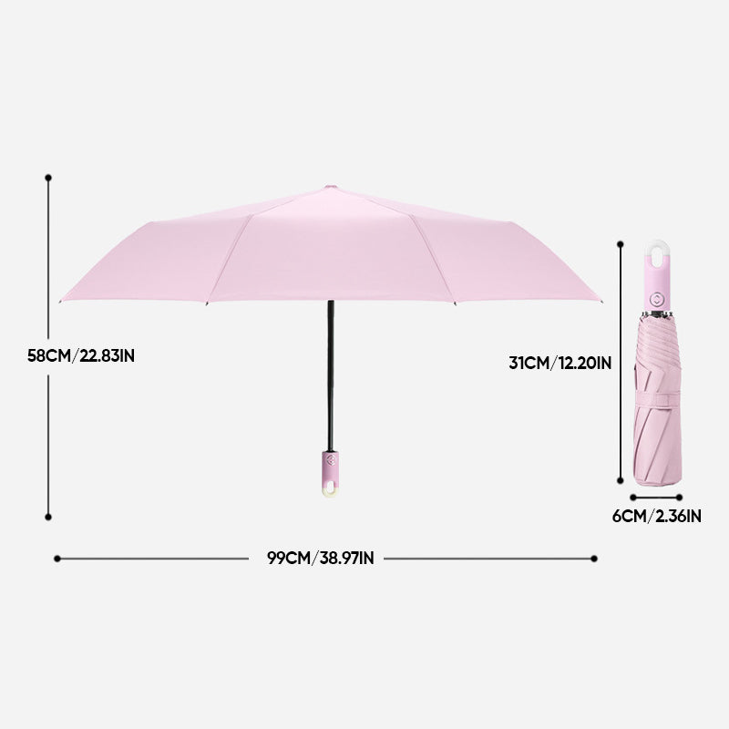 Auto Open Rain Umbrella with 360 Rotating Hook Handle and Water Repellent Canopy for Commutes