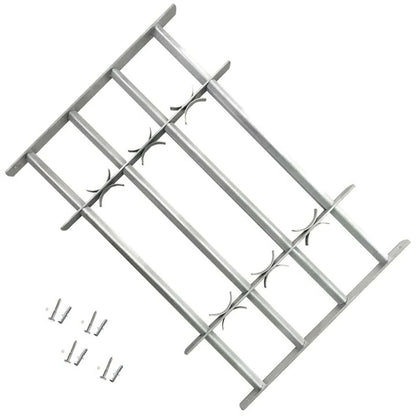 Adjustable safety grille for windows with 3 crossbars