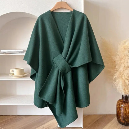 Windproof Shawl Poncho Coat for Women