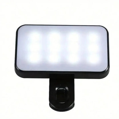 Mobile Phone Clip-On LED Light, LED High Power Rechargeable Clip Fill Video Selfie Light for Phone
