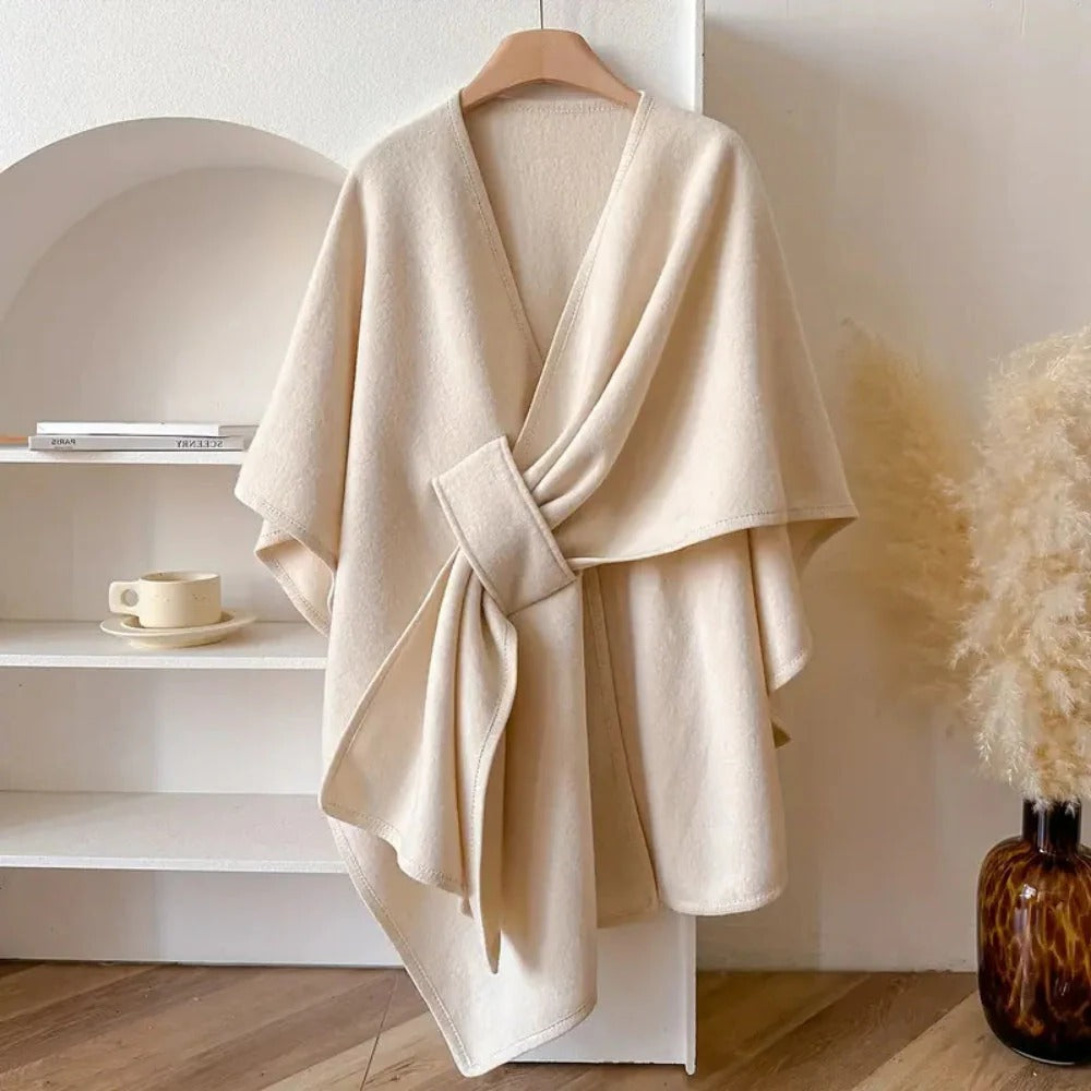 Windproof Shawl Poncho Coat for Women