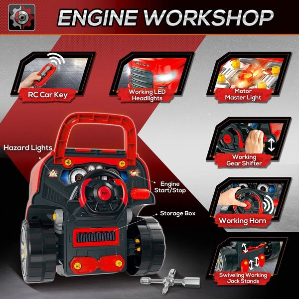 Kids Truck Engine Toy Set for Car Repair and Maintenance Play