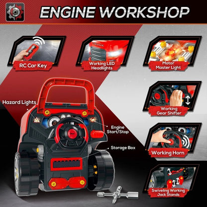 Kids Truck Engine Toy Set for Car Repair and Maintenance Play