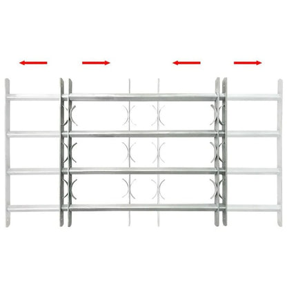 Adjustable safety grille for windows with 3 crossbars