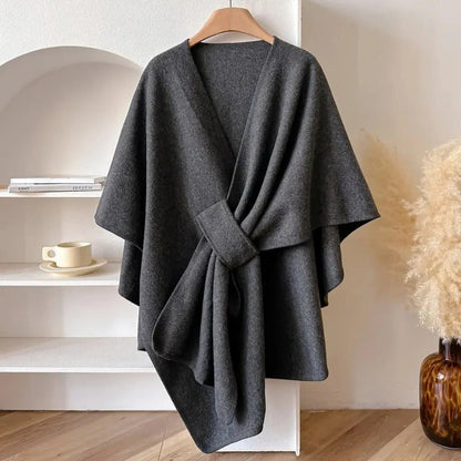 Windproof Shawl Poncho Coat for Women