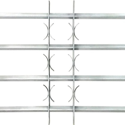 Adjustable safety grille for windows with 3 crossbars
