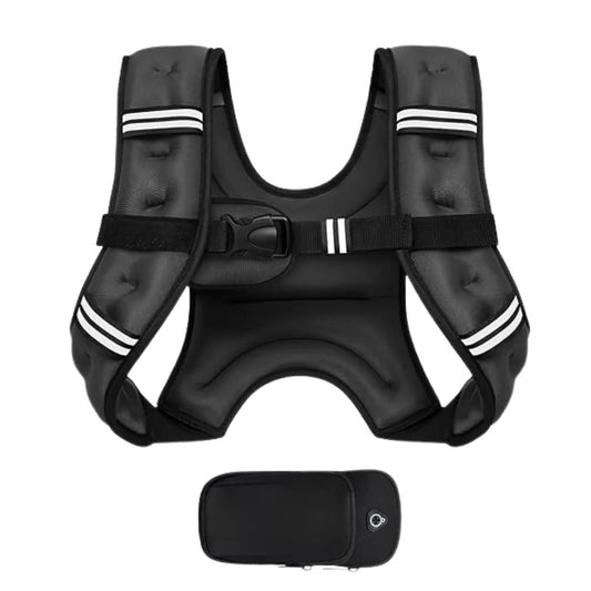 Adjustable Multi Pocket Weight Training Vest with Detachable Storage Pouch for Outdoor Fitness