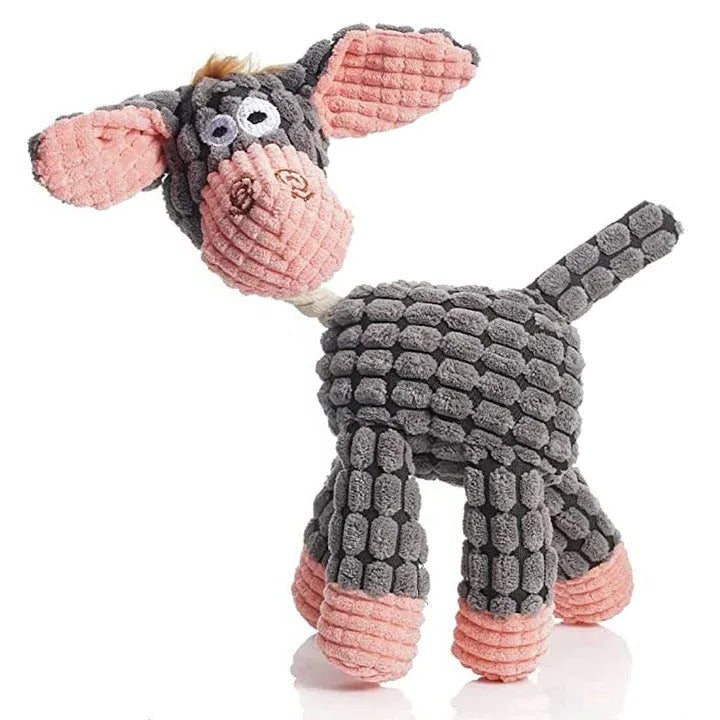 Plush Dog Toy with Squeaker and Reinforced Layered Fabric, Machine Washable