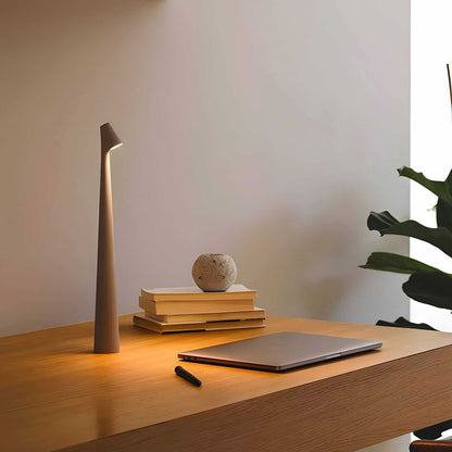Rechargeable Aluminum Table Lamp with Adjustable Brightness and USB Port
