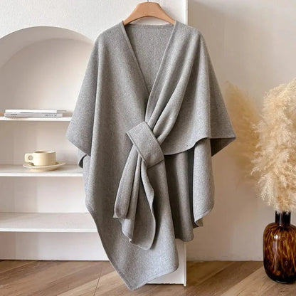 Windproof Shawl Poncho Coat for Women