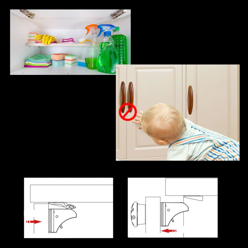 Pack of 4 Child Safety Magnetic Cabinet Locks