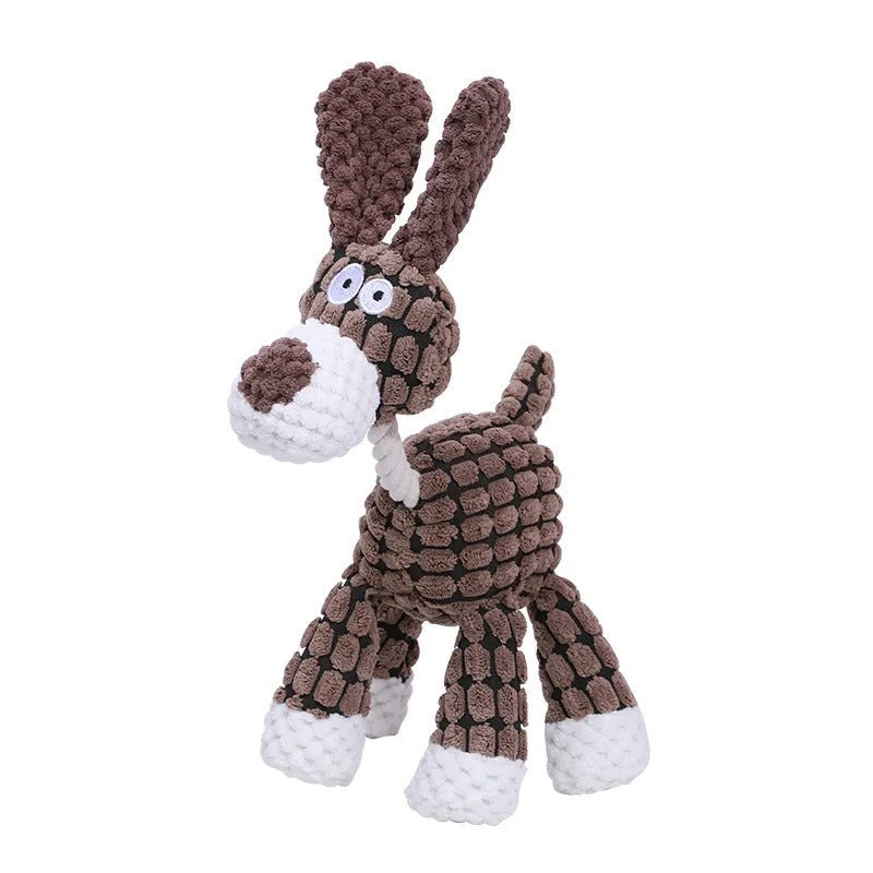 Plush Dog Toy with Squeaker and Reinforced Layered Fabric, Machine Washable