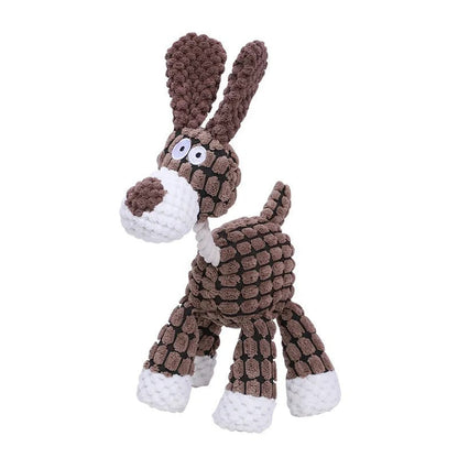 Plush Dog Toy with Squeaker and Reinforced Layered Fabric, Machine Washable