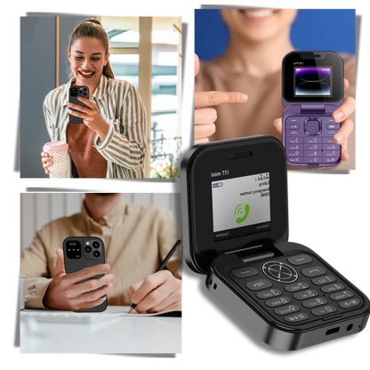 Compact Folding Cell Phone with Dual Nano SIM, Color Display and Rear Camera
