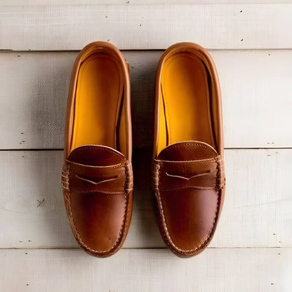 Women Vintage Slip On Loafers Low Heel PU Leather Loafers