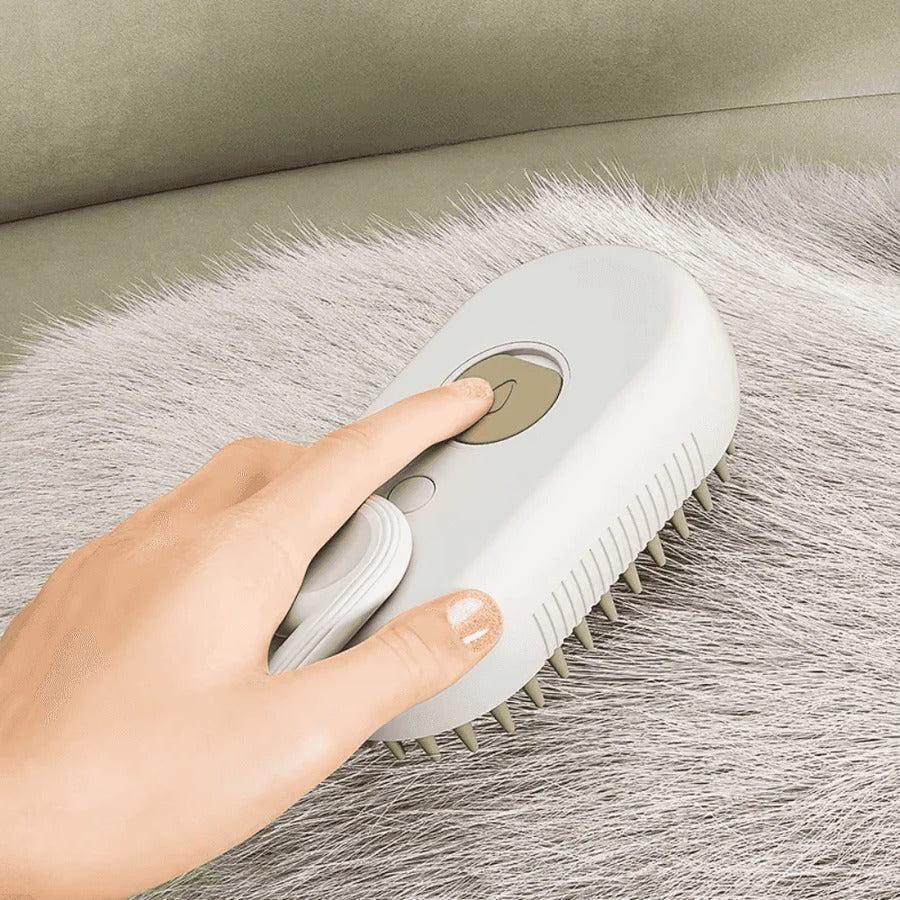 Steam Grooming Brush for Pets with Spray Function and Hair Removal Comb