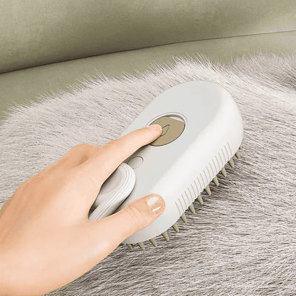 Steam Grooming Brush for Pets with Spray Function and Hair Removal Comb