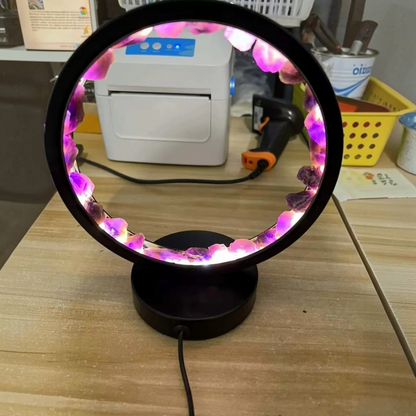 Healing Stone Night Lamp with Crystal Column Design