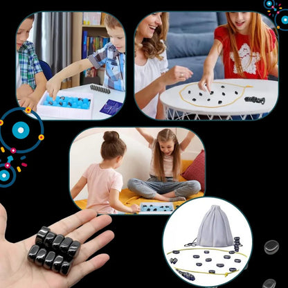Magnetic Effect Chess Set with 20 Magnetic Stones and Yellow Boundary Rope