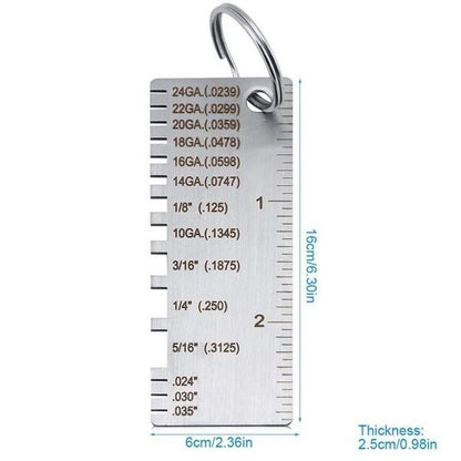 Stainless Steel Sheet Metal and Wire Thickness Gauge for Welding Use