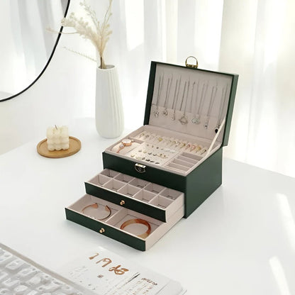 Multilayer Jewelry Storage Organizer with Display Case Design