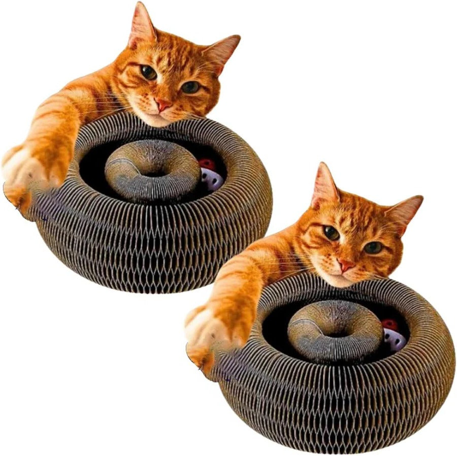 Interactive Cat Scratching Board with Ball, 2 Pack Recyclable Pad Set